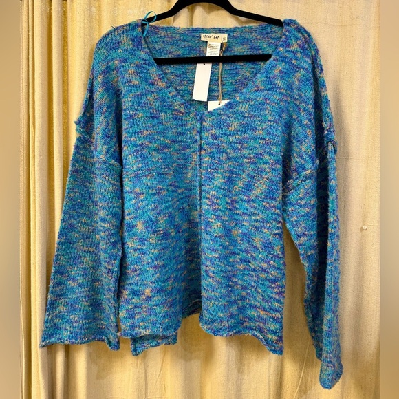NWT, Very J Sweater, Knit, Multicolor, Visible Front and Sleeve Seam, V Neck - Picture 1 of 4